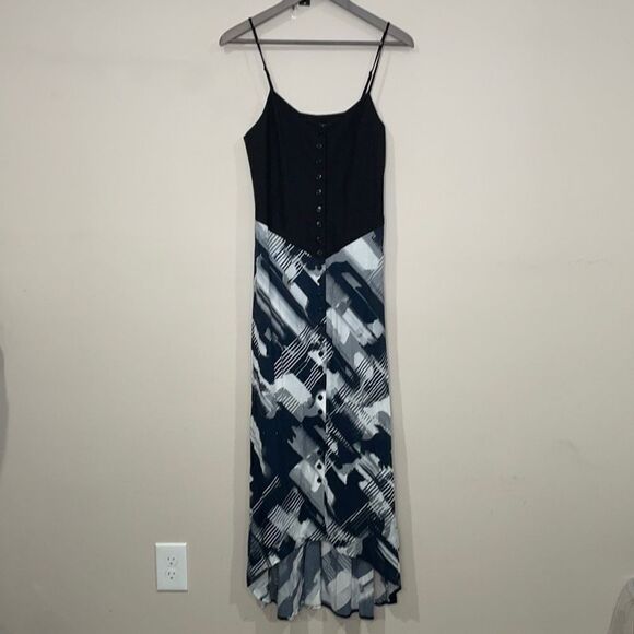 Samantha Lebowitz Tuxedo Midi Abstract Dress - Picture 4 of 10